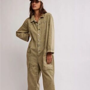 We the Free Margarita Jumpsuit Size Small Color Calliste Green